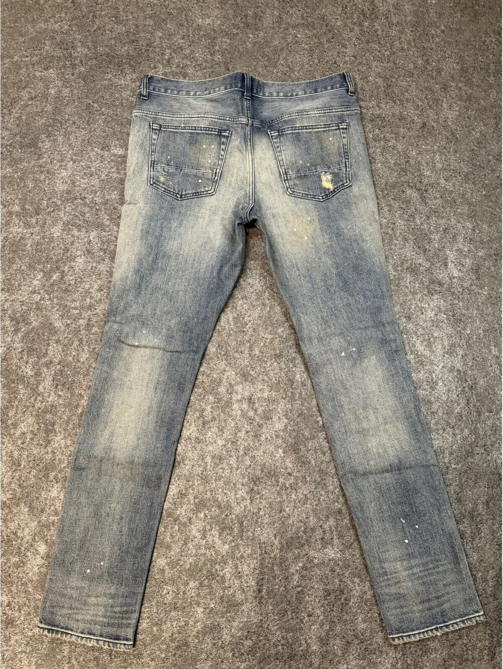 PacSun Stacked Skinny Jeans Mens 32x30 Distressed Ripped Patched Paint Splatter